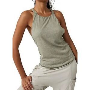 Free People FP Movement Exhale Tank Olive Green Racerback Active Top M